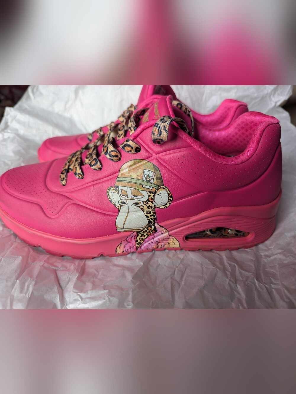 Skechers Snoop Dogg Uno Dr Bombay Hot Pink Womens 9 Leopard Print 186021